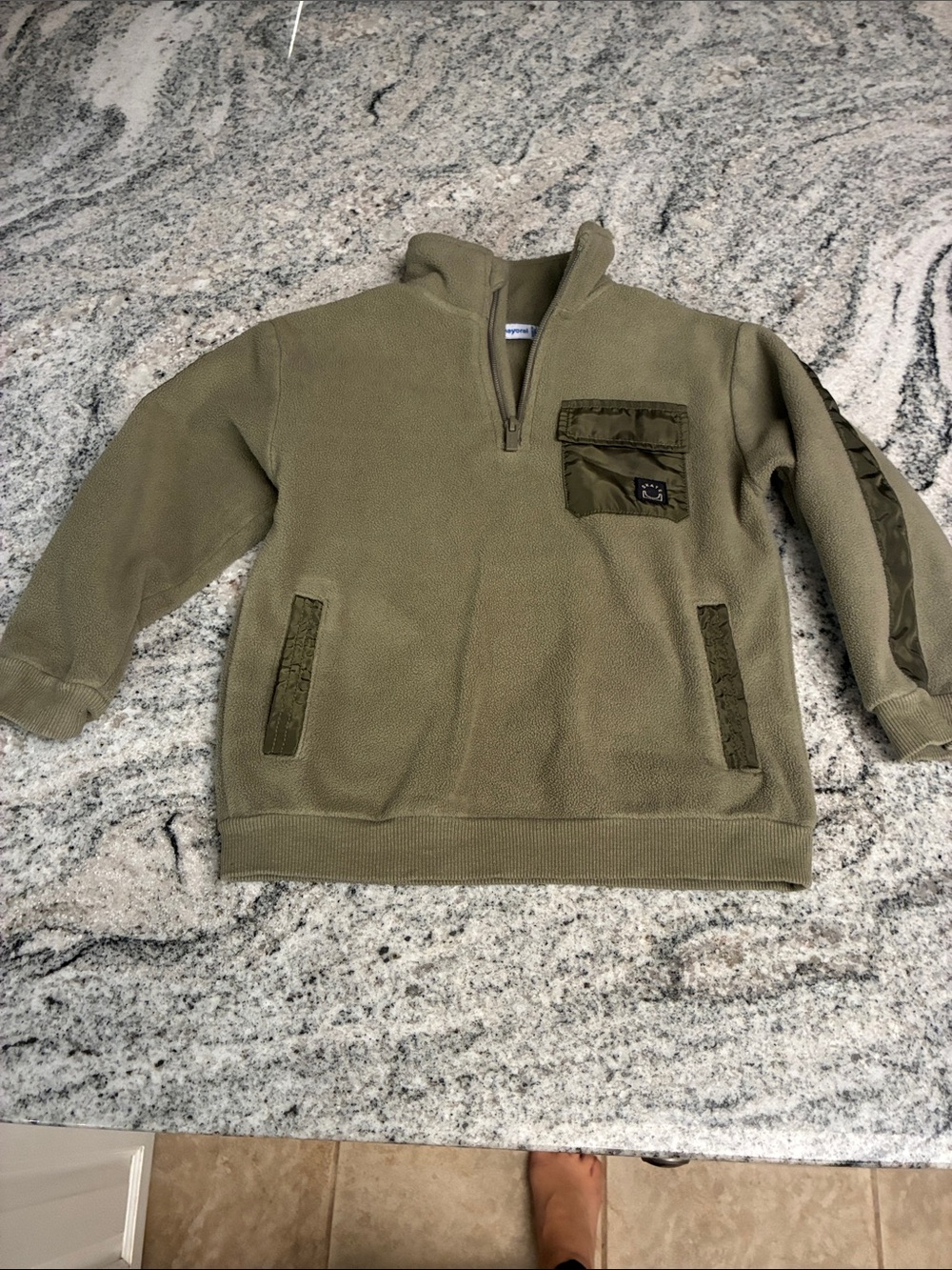 Olive Green Quarter-Zip Fleece Pullover l 4